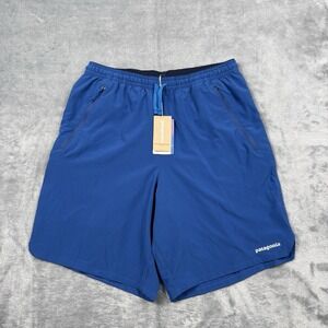 Patagonia Nine Trails Running Shorts 8" Blue Men's Small Zip Pockets NWT